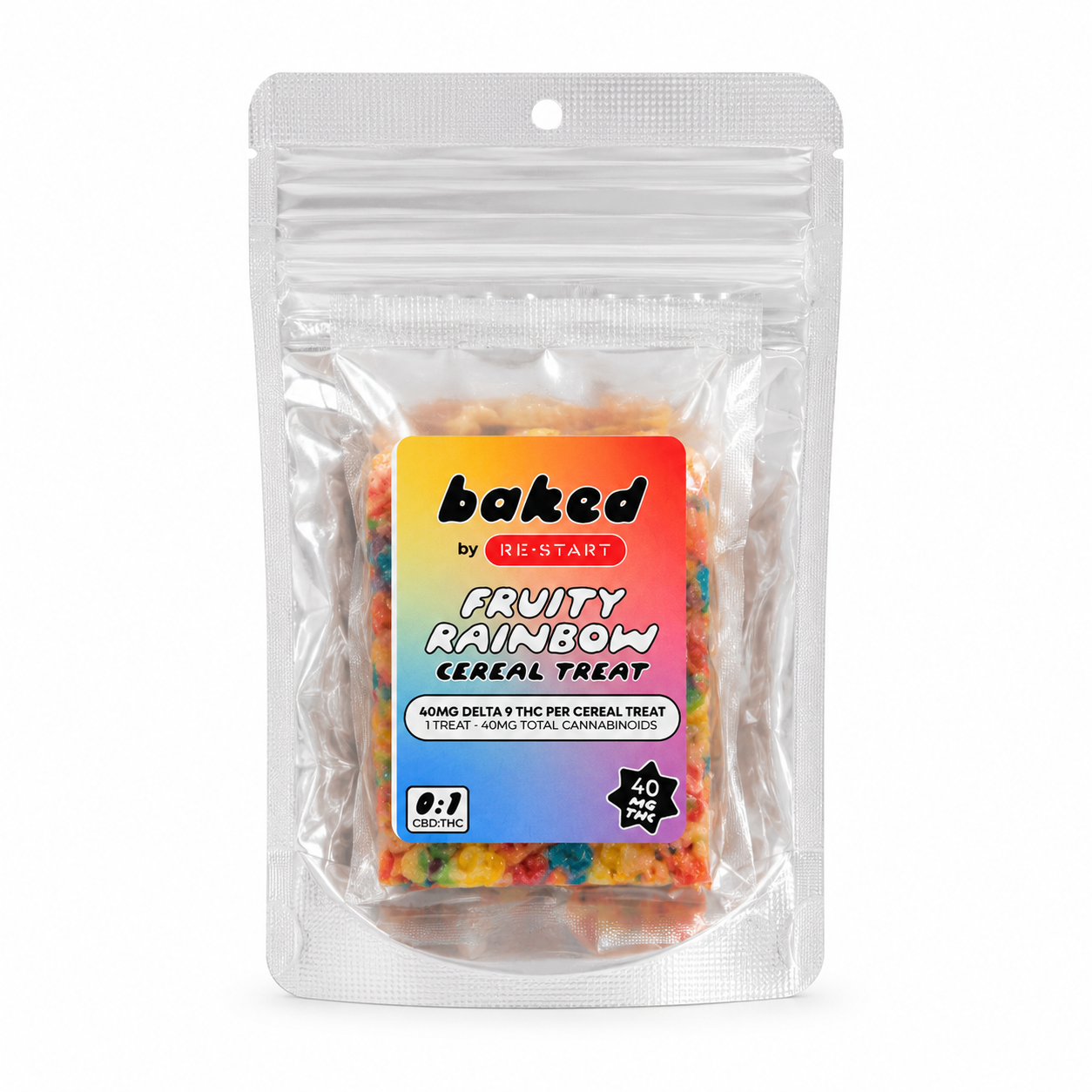 THC Fruity Rainbow Cereal Treats / 40mg